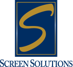 Screen Solutions logo: stylized gold “S” inside a navy rectangle with the words “Screen Solutions” underneath.